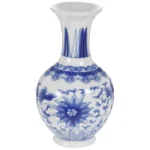 Blue and White Porcelain Vase Vintage Decor Ceramic Flower Pot