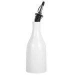 Ceramic Oil Bottle for Condiment Olive Dispenser Kitchen Appliances Caninets White