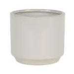 6.5'' x 6.5'' x 6'' Cylindrical Off-White Ceramic Plant Pot with Drainage Holes