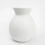 6.75in x 8in Solid White Finish Ceramic Vase