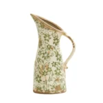 Ceramic Green Scroll Pitcher Vase